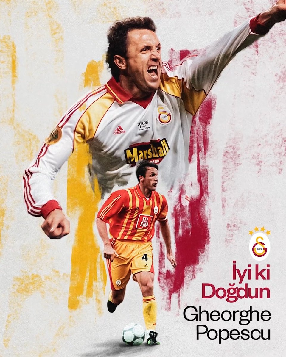Bugün unutulmaz oyuncularımızdan Gheorghe Popescu’nun doğum günü 🎂 İyi ki doğdun Popescu! 💛❤️
