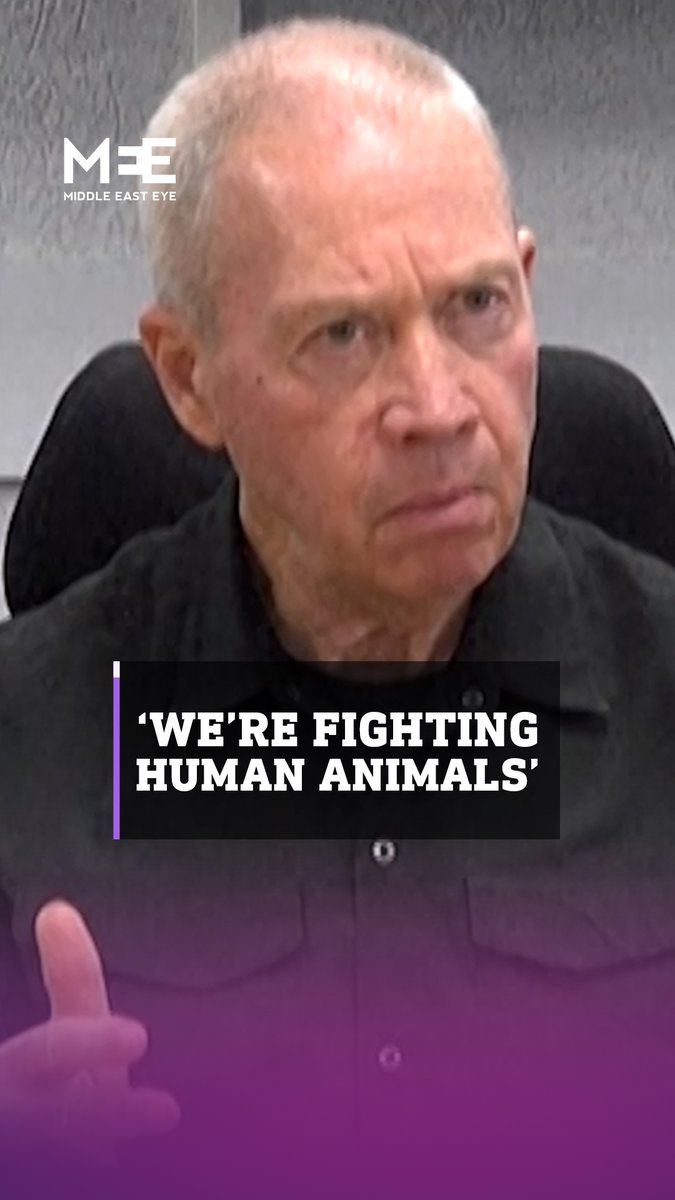 The #Israeli Defence Minister Yoav Gallant said "we are fighting human animals", referring to Palestinians, and vowed to "act accordingly". He announced a "complete siege" of the #Gaza Strip, saying there will be "no electricity, no food, no fuel, everything is closed"