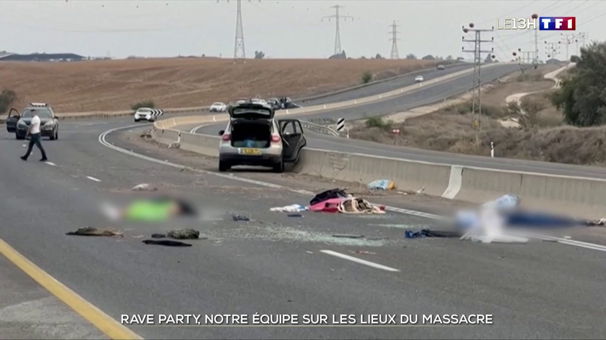 🔴Samedi, des milliers de participants à une rave party ont été attaqués par des terroristes du Hamas dans le kibboutz de Réïm, au sud d'Israël. Au moins 260 corps ont été découverts, et de nombreux jeunes sont portés disparus. Solenn Riou s'est rendue sur les lieux du massacre.