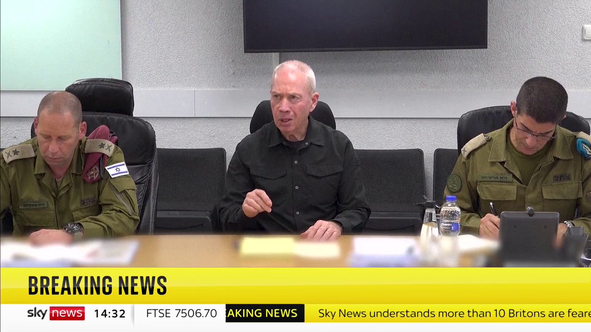 "We're imposing a complete siege on Gaza". Israel's Defense Minister, Yoav Gallant, orders a total blockade of Gaza - leaving them with "no electricity, no food and no fuel". Follow live updates: 📺 Sky 501, Virgin 602, Freeview 233 and YouTube