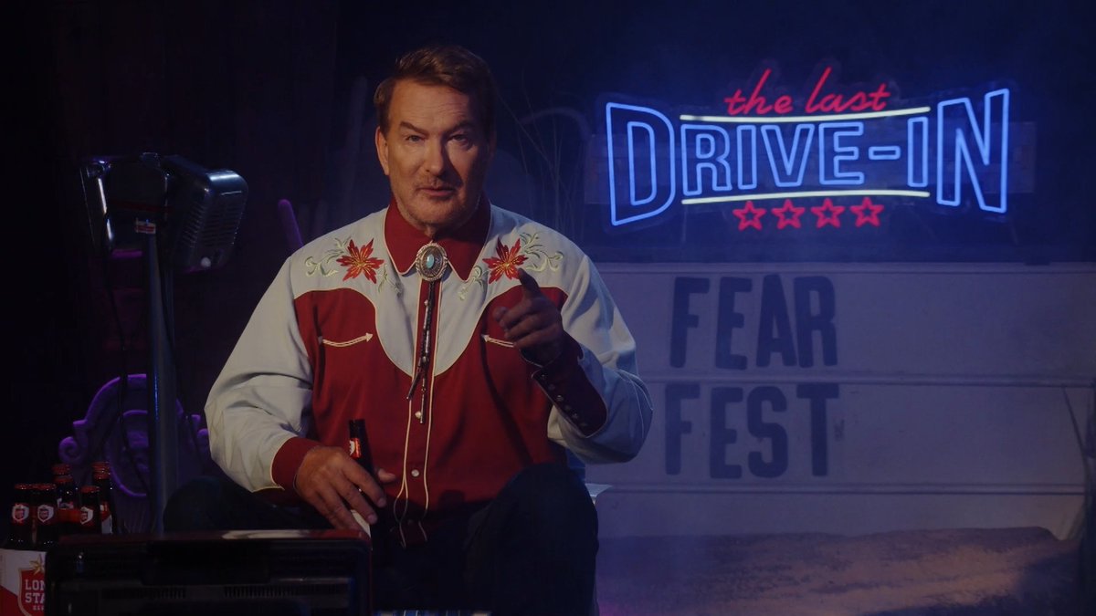 If anyone is ready for Michael Myers, it's Joe Bob Briggs. 😏 Don't miss #TheLastDriveIn: Halloween, Tues, 10/10 at 10pm.