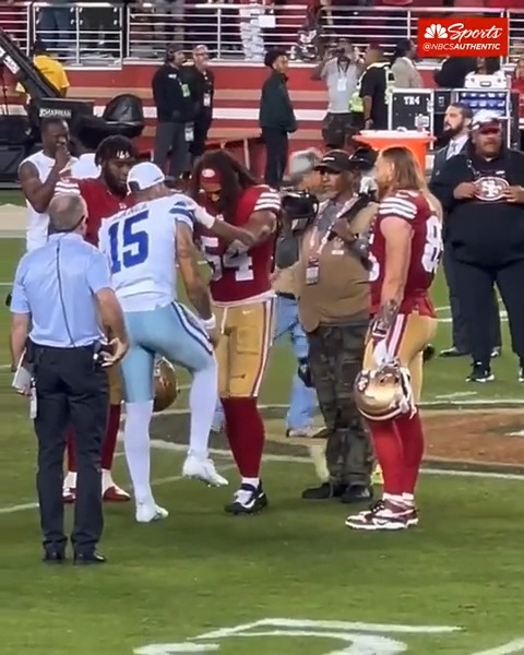 San Francisco 49ers Fred Warner and George Kittle have love for their former teammate Dallas Cowboys Trey Lance. Family is Forever.