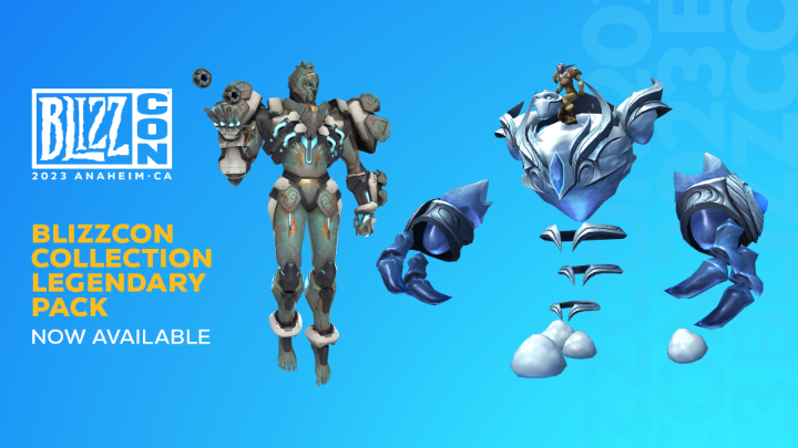 Get Your BlizzCon Collection Pack! 😈 Overwatch Season 7 Battle Pass 🩸 Diablo IV Season 2 Battle Pass ❄️ WoW Bound Blizzard Mount ⚡ Diablo IV Lapisvein Mount 🌊 Sigma Drowned Warrior Skin ✨ BlizzCon 2023 Card Back 🐟 Rumble Murloc Tower Skin And More: