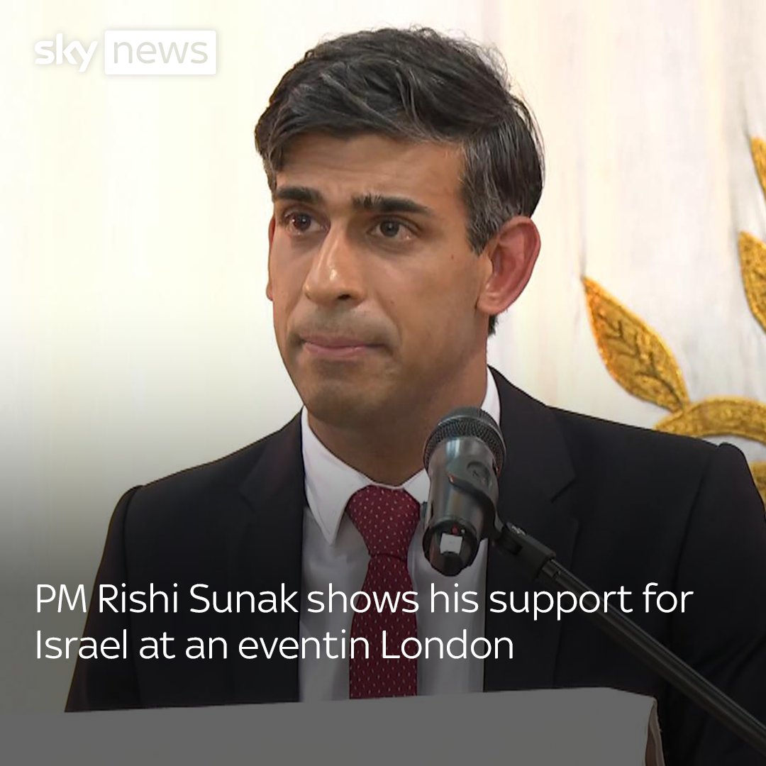 'Hamas are not freedom fighters - they are terrorists - I stand with Israel' PM Rishi Sunak attended a vigil for Israeli victims at a synagogue in north London this evening.