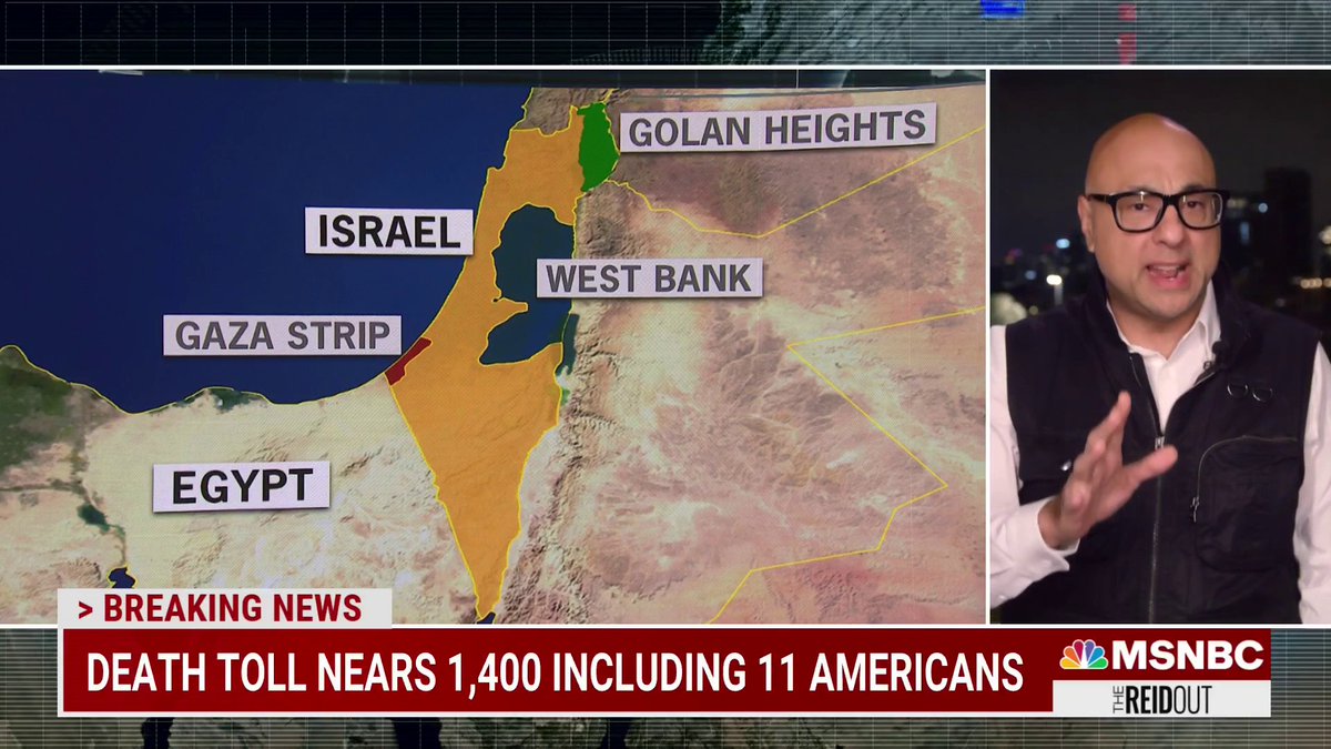 "Benjamin Netanyahu warning Gazans to leave because he said that what they’re going to do to Gaza is going to echo through the generations is a remarkably disingenuous comment. Gazans are trapped. They are prisoners. They cannot go anywhere." -Ali Velshi #TheReidOut
