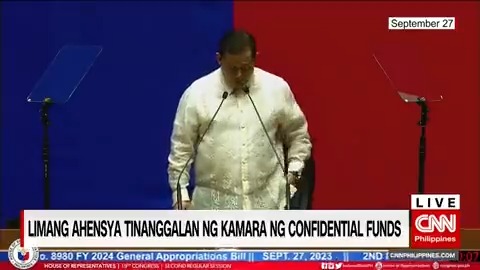 Tuluyan nang tinanggalan ng Kamara ng confidential funds ang Office of the Vice President at apat pang ahensya ng pamahalaan para sa susunod na taon. May ulat si Xianne Arcangel.