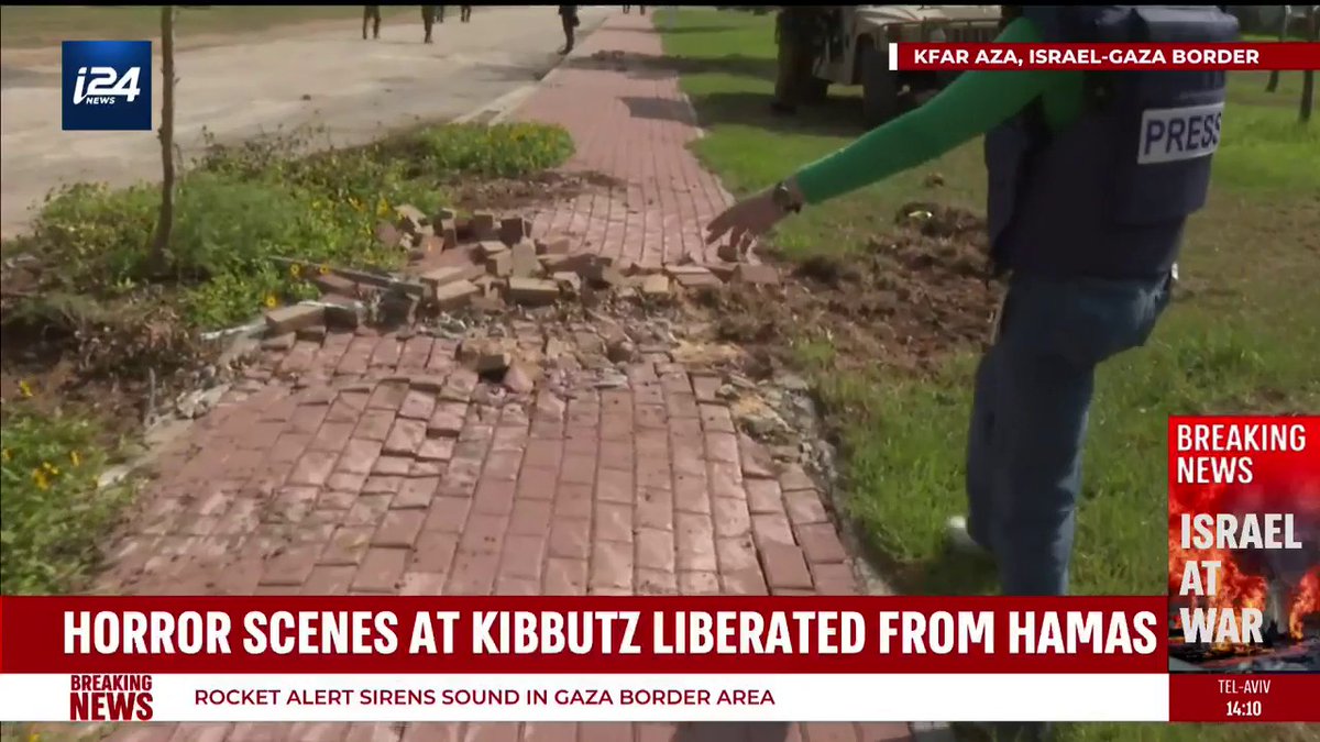'About 40 babies were taken out on gurneys... Cribs overturned, strollers left behind, doors left wide open' Our correspondent @Nicole_Zedek continues to survey the horror scenes left behind in Kibbutz Kfar Aza where Hamas invaded and murdered dozens of Israelis in their homes