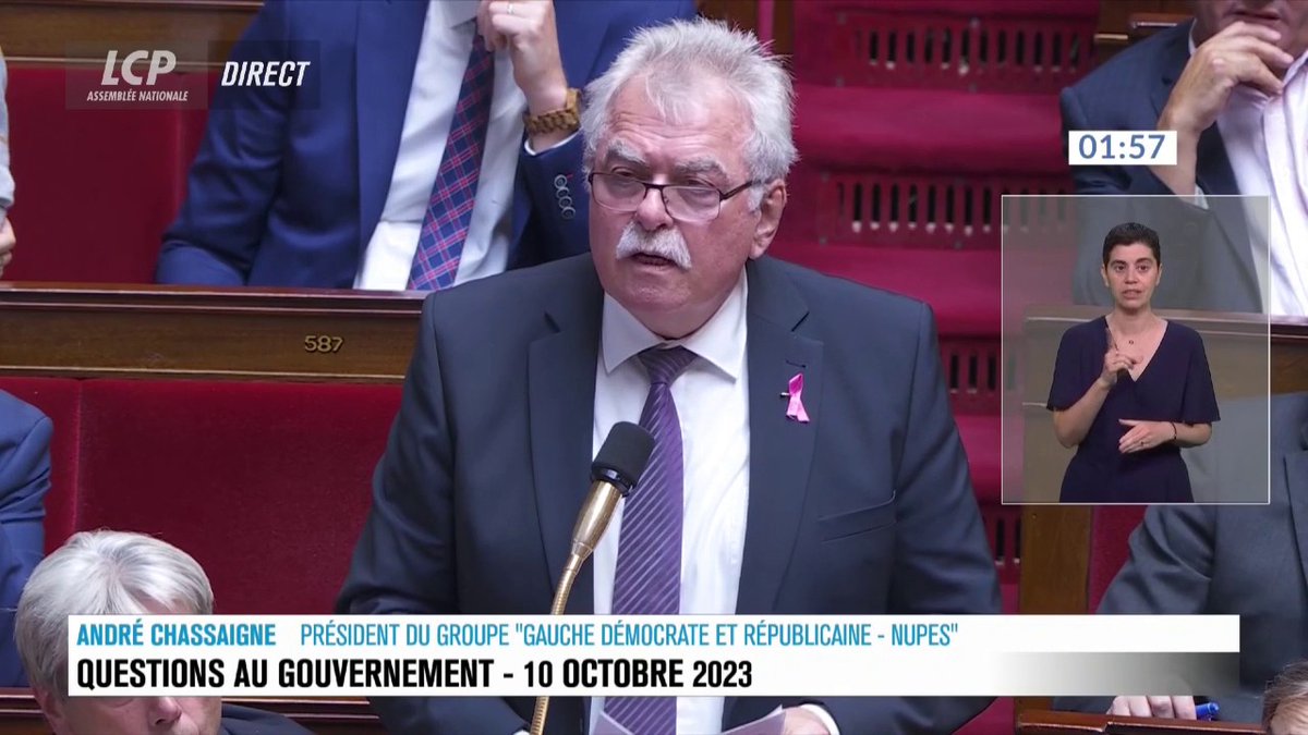Attaques du #Hamas contre Israël : "Une condamnation qui s'impose", dit André Chassaigne, qui appelle aussi à condamner l'"opération vengeresse" d'Israël à Gaza et à mettre fin à "75 ans de duplicité de la communauté internationale sur la question palestinienne". #DirectAN #QAG