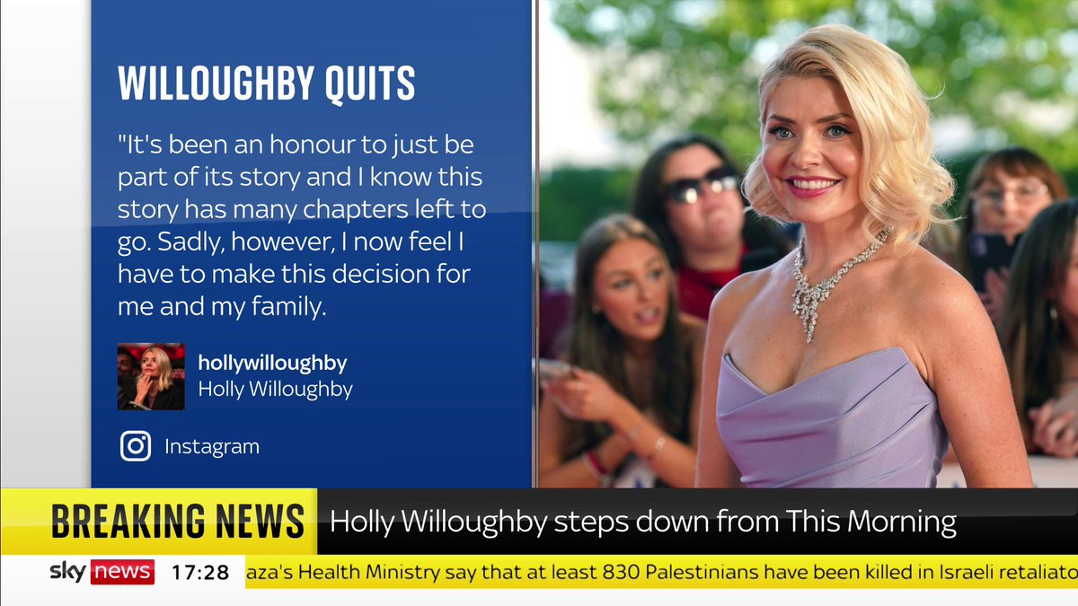 BREAKING: Holly Willoughby says she will not return to This Morning. In a social media post making the announcement the presenter says “I now feel I have to make this decision for me and my family”. 👉 📺 Sky 501, Virgin 602, Freeview 233 and YouTube