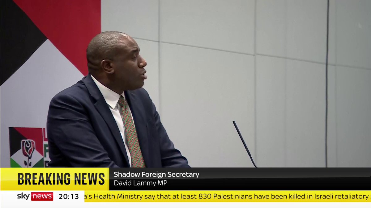 "I think of the children in Gaza facing the reality of war." David Lammy is speaking at Friends of Palestine event 📺 Sky 501, Virgin 602, Freeview 233 and YouTube