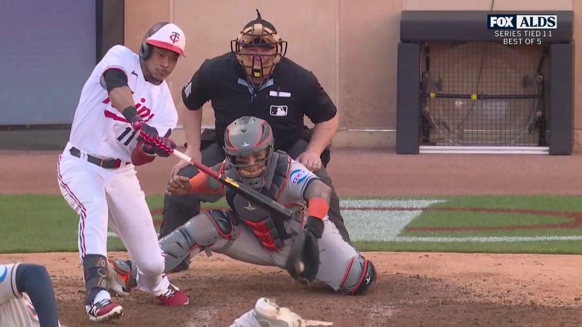 The Astros were visibly upset after they believed Jorge Polanco foul tipped this pitch.