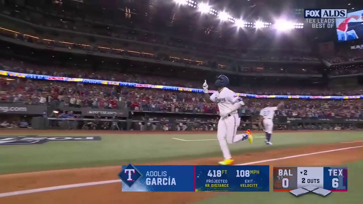 WITH ARMS WIDE OPEN 🎸 ADOLIS GARCIA 3-RUN HOMER 💥 📺: FOX