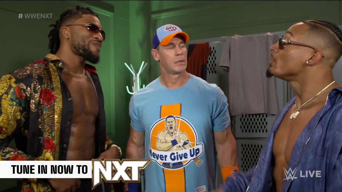 What an UNREAL moment between Trick Williams, John Cena and Carmelo Hayes 🙌 #WWENXT