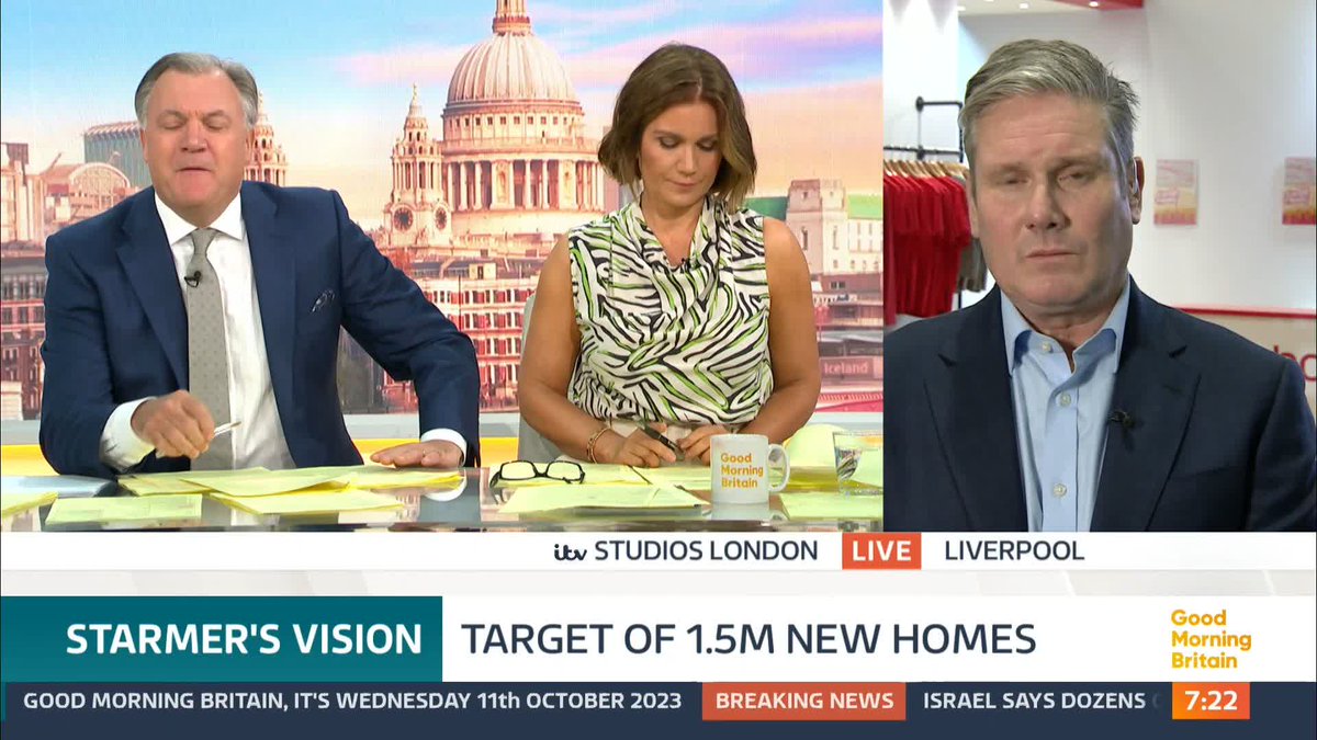 'Where are you going to build 1.5 million new homes Sir Keir Starmer?' The presenters ask the Labour leader about the promises he made in yesterday's Labour conference speech.