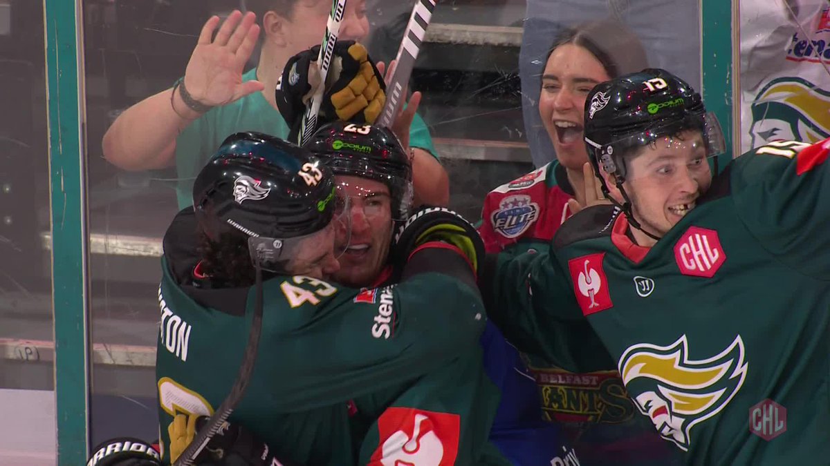 The scenes! 🔥 Belfast Giants with a 1-0 overtime victory against EC Salzburg last night 👏