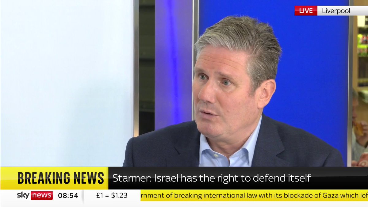 "Israel has every right to defend herself." Labour leader Sir Keir Starmer says that Hamas's actions have done "nothing for the Palestinians", adding that the responsibility for current events lies with the terrorist group. 📺 Sky 501 and YouTube