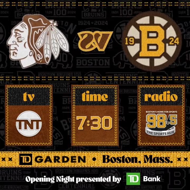 And now it's for real. 📍 TD Garden 🕰️ 7:30 p.m. ET 🆚 Chicago Blackhawks 📺 NHLonTNT 📻 98.5 The Sports Hub 💯 Rafters Reunion Ceremony 🕰️ 7 p.m. ET 📺 NHLonTNT & NESN