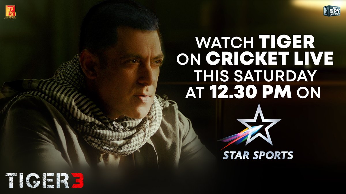 Tiger aa raha hai Star Sports India par, dekhne #INDvsPAK iss shanivaar... Tune in to #CricketLive this Saturday, Oct 14th at 12.30 PM on Star Sports #WorldcupOnStar #Tiger3 arriving in cinemas this Diwali. Releasing in Hindi, Tamil & Telugu. #YRF50 | #YRFSpyUniverse