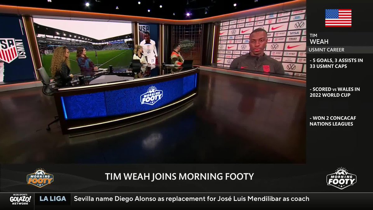 "The language {Italian] I'm speaking a little, definitely understand a lot because I speak fluent French." Timothy Weah joins Morning Footy to talk about life in Italy. 🤌