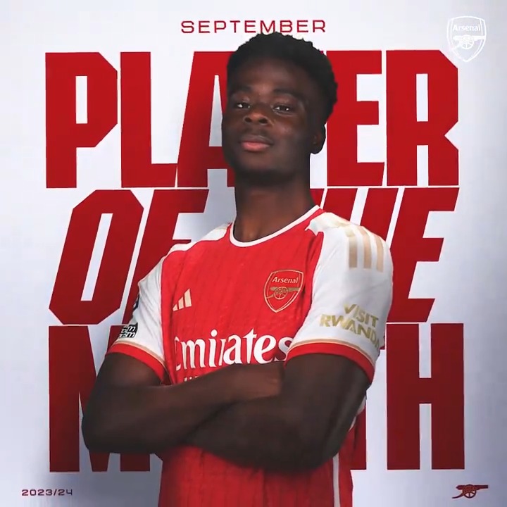 🥁 Introducing our Player of the Month for September... ⚽️ 3 goals 🎯 3 assists 🥇 Bukayo Saka