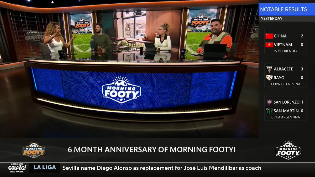 Looking back at 6 months of Morning Footy with Susannah (Collins) Fuller, Nico Cantor, Charlie Davies and Alexis Guerreros — and what a ride it's been. 🥹