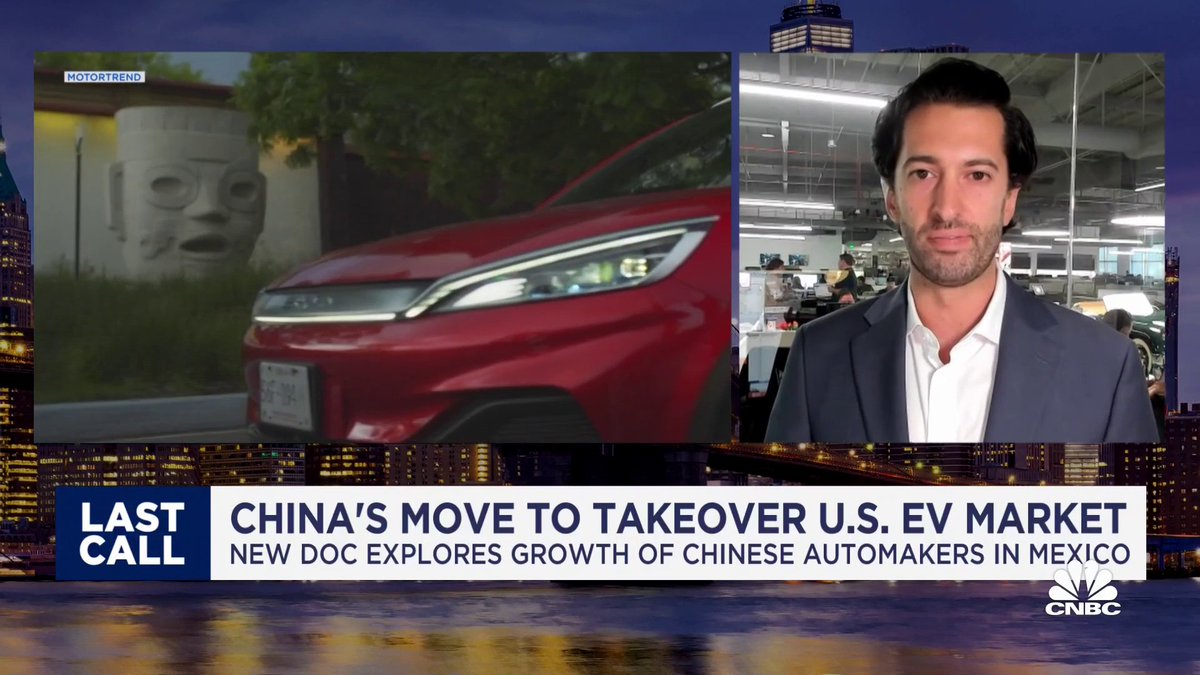 "They have set up shop in Mexico," says motortrend Editor Miguel Cortina on China's plan to take over the U.S. EV market. "They're going to be building plants in Mexico and using the USMCA agreement to come to the U.S. tax free."