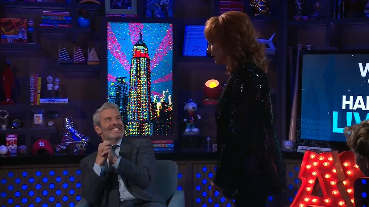 Music icon @Reba embraces her inner Meredith Marks as she recites the #RHOSLC star's iconic Palm Springs quotes. ❄️ Meredith Marks Andy Cohen Bravo #WWHL