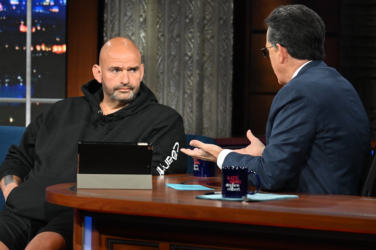 “If you are suffering from depression, please get help. Please get help because it works," says Senator John Fetterman who's become a huge proponent of professional mental health support following his own personal experience. #Colbert