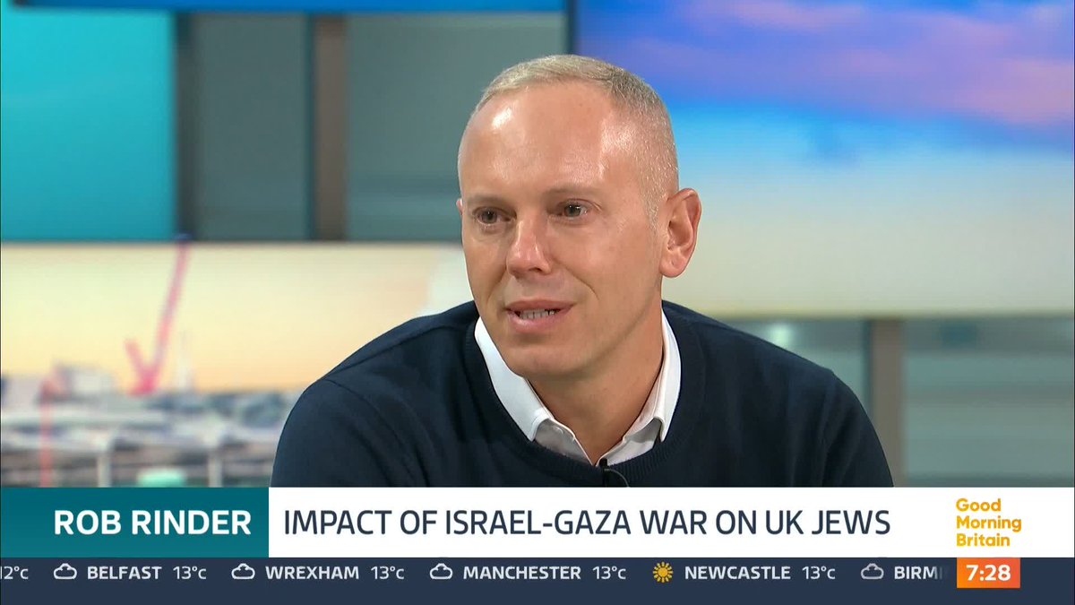 'Kids are going to school today and they do so under risk. There's a chance that they are going to not come home.' 'Whatever happens in the Middle East should have no impact on the safety of our communities' Rob Rinder explains how his family currently feel unsafe in the UK