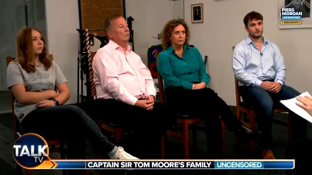 "Would you, if you had your time again, keep that money?" Catch Piers Morgan's sit-down interview with the family of Captain Sir Tom Moore at 8pm tonight. Piers Morgan | Talk | #PMU