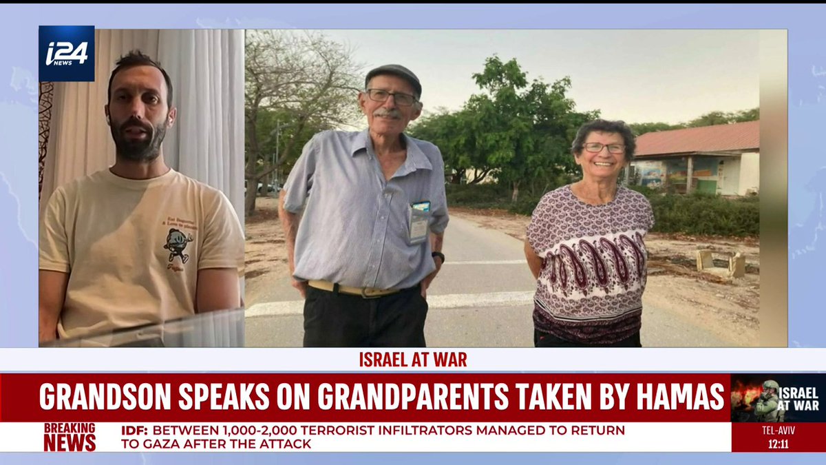 Yocheved and Oded Lifshitz are peace activists, who helped to take patients from Gaza to hospitals in Israel for treatment Their grandson, Daniel Lifshitz tells our Ariel Margalith that following the attack by Hamas on the Kibbutz where they lived they are missing