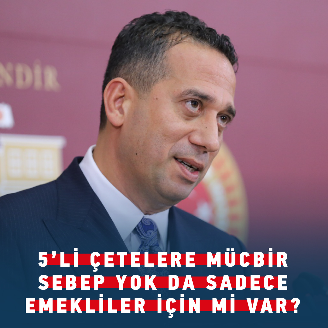Grup Başkanvekilimiz Ali Mahir Başarır: “Pandemi döneminde köprülerden, otoyollardan geçmeyen araçların, kalkmayan uçakların parasını ödemeseydiniz mücbir sebep olurdu Sayın Bakan. 5’li çetelere mücbir sebep yok da sadece emekliler için mi var?”