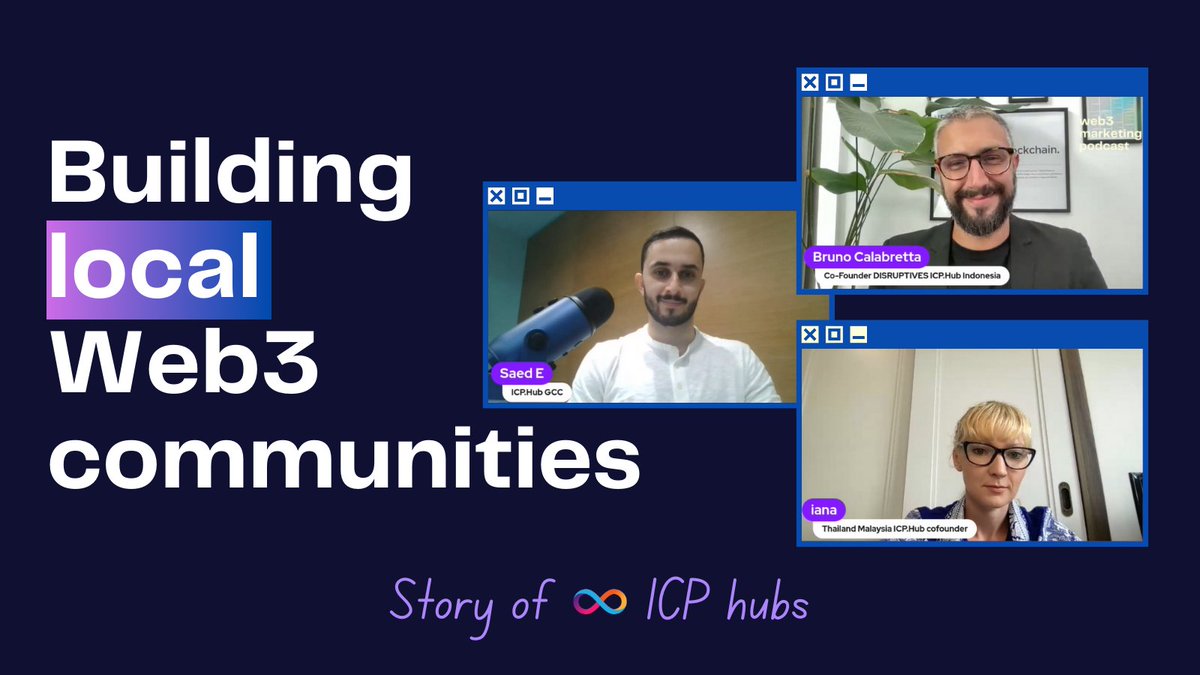 It’s interesting to see more Web3 folks growing offline presence, launching regional hubs I had a great chat with ICP hub leaders from @DISRUPTIVES_Hub @ICPHub_GCC @IcpSynergylabs about driving ICP adoption in their regions Thanks Bruno Calabretta Saqr M. Ereiqat and Crypto.Girl Check it out 👇