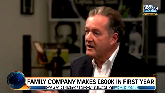 Piers Morgan: “The majority of the £800k has come from selling trademark products? But you've kept most of it?” Colin Ingram: "Yes, it's private income." Piers grills Captain Tom’s family over what happened to the £800k their company made. Piers Morgan | Talk | #PMU