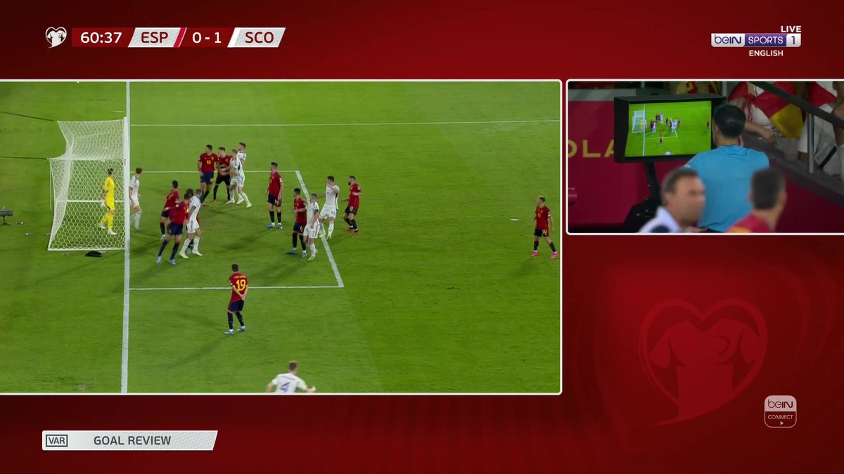 DISALLOWED GOAL! Scott McTominay thought his sublime free-kick put Scotland ahead but it is ruled out after a VAR check! Is that the right call? #beINSPORTS #ESPSCO