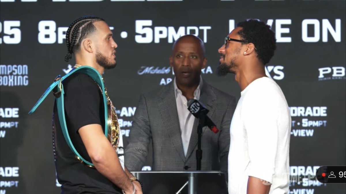 ‼️ David Benavidez vs Demetrius Andrade first face-off ahead of Nov 25th… [🎥 @ShowtimeBoxing]