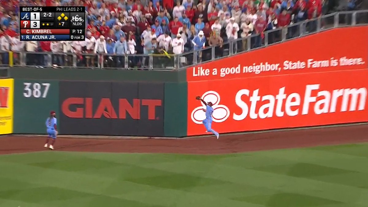 Johan Rojas makes the catch and the Philadelphia Phillies keep the lead! #Postseason