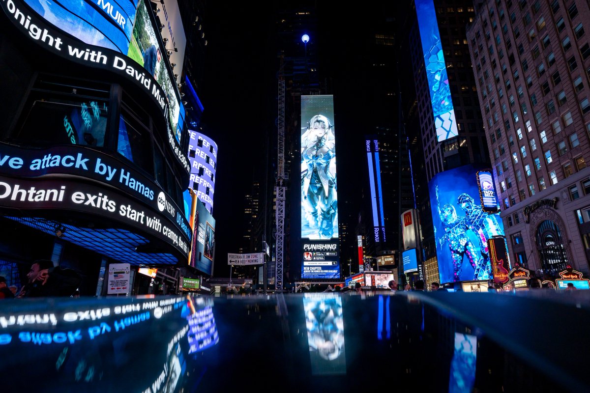 Please follow our steps and have a look at PGR's takeover at Times Square, New York! This commercial will be on display until 10/15. Thanks for all of your support, Commandants! #punishinggrayraven #PGR