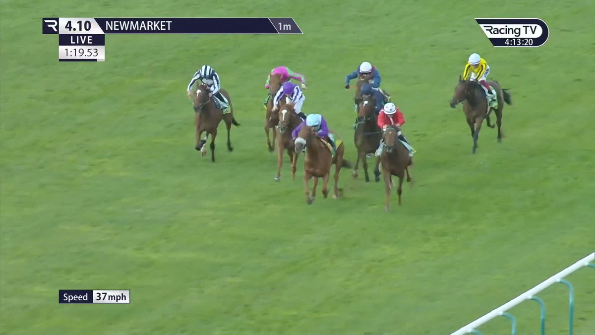 Thriller! 👀 Ylang Ylang stays on tenaciously to land the bet365 Fillies' Mile at Newmarket Racecourses under Ryan Moore for Aidan O'Brien. The daughter of Frankel outstays her rivals in the Group 1 showpiece.