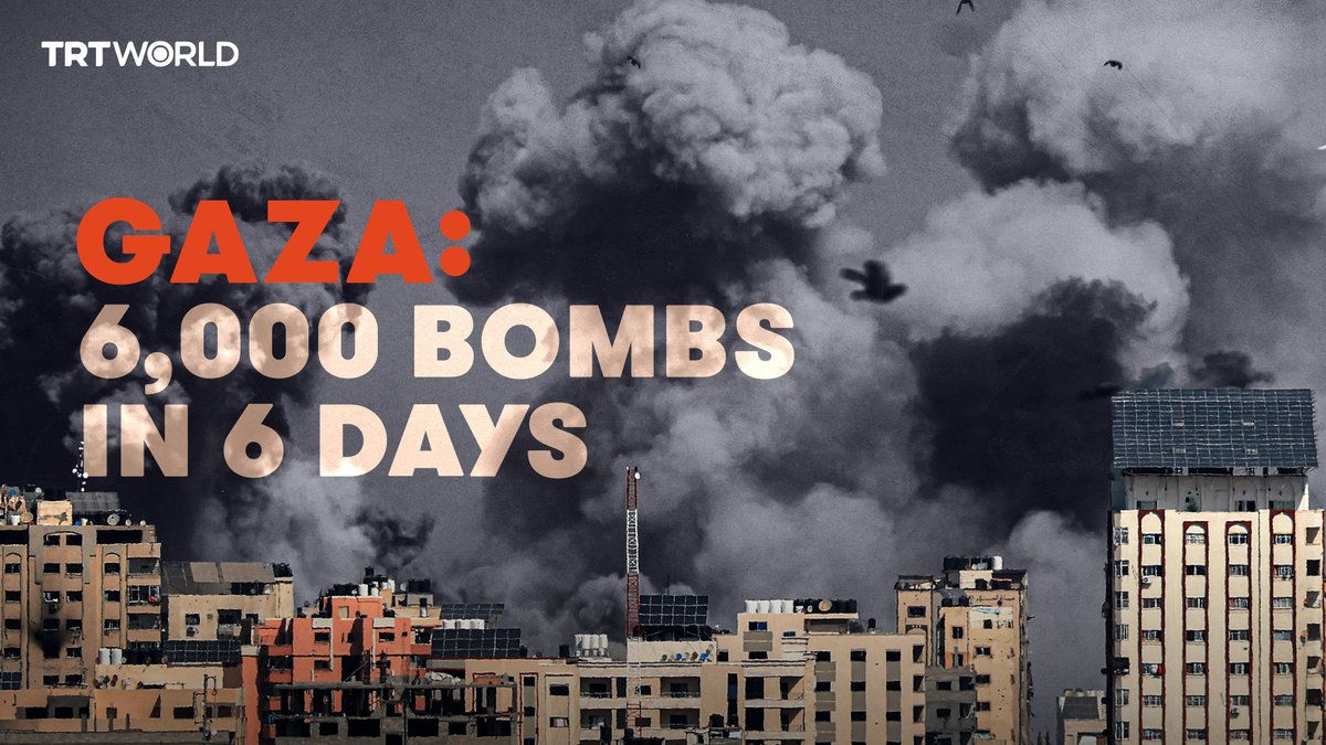 Israel has dropped a staggering 6,000 bombs on Palestine's Gaza in just six days. That almost mirrors the more than 7,000 bombs the US dropped on Afghanistan in one year, in 2019