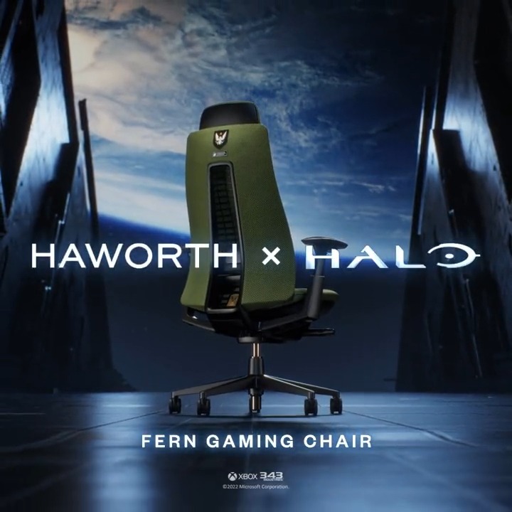 Built by Haworth. UNSC approved. #HaloWC Giveaway - Follow Halo Esports &amp; Haworth, Inc. - RT this tweet - Reply with a pic of your gaming chair Additionally, you can use the code HALOCHAMP25 to get 25% off your Haworth chair until October 31st!