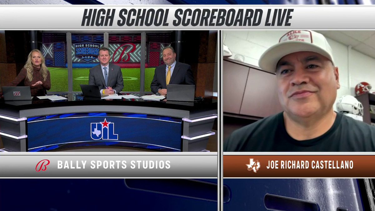 After a big time win Alice Coyotes Head Coach Joe Richard Castellano talks the peeps in the studio 👏🐺 Texas UIL | #TXHSFB | Coach Castellano