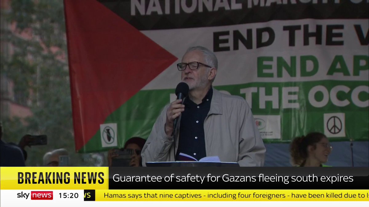 "It is right to condemn the continuing occupation of Palestine by Israeli military forces." Former Labour leader Jeremy Corbyn is speaking at a pro-Palestine demonstration in London. Israel-Hamas latest ➡️ 📺 Sky 501, Virgin 602 and YouTube