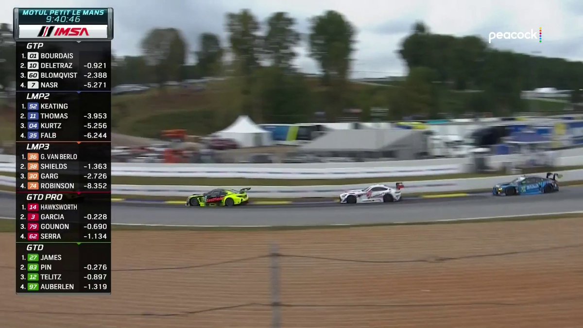 REPOST if you're watching IMSA! We're underway in the Motul Petit Le Mans at Road Atlanta on Peacock.