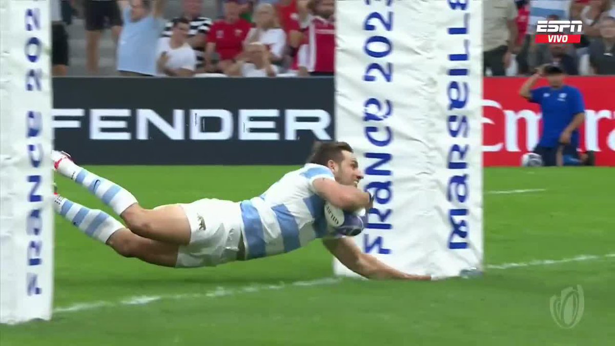 ¡TRY DE NICOOOOOO! Sánchez robó la ovalada y se fue al try de #LosPumas ante Gales. 🇦🇷🔥 ⭐ Mirá todo el Mundial de Rugby, en @starplusla #RWCxESPNEnStarPlus #PUMASxESPN