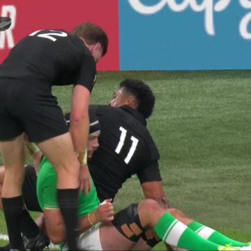 Leicester Fainga'anuku in the corner 🇳🇿 #RWC2023 | #IREvNZL