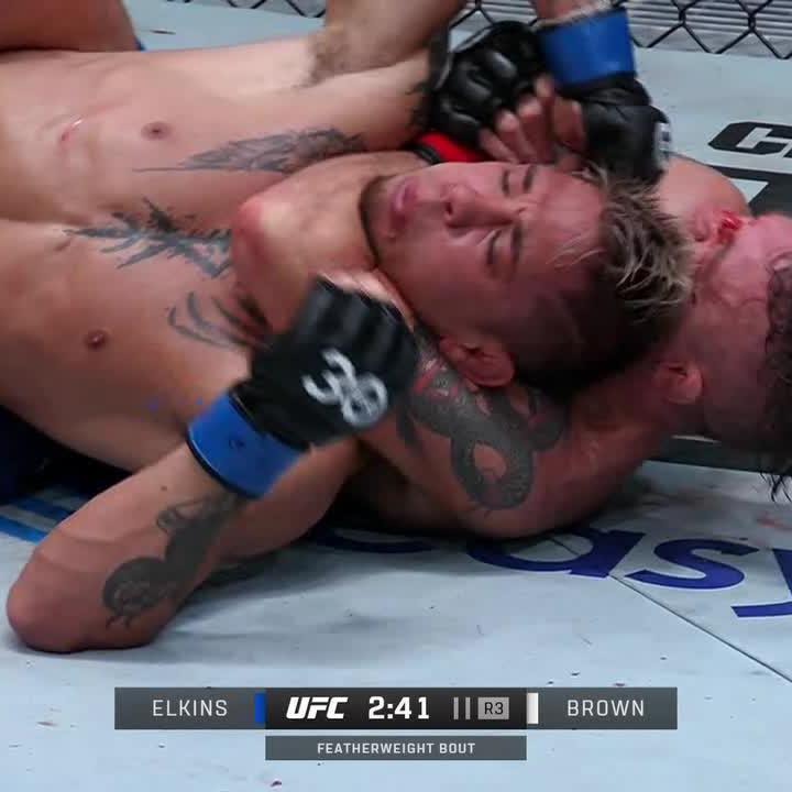 Darren Elkins defeats TJ Brown via Submission (Rear Naked Choke) in the 3rd at UFC Vegas 81 Darren has the 2nd most wins in UFC Featherweight history behind Max Holloway (ESPN MMA)