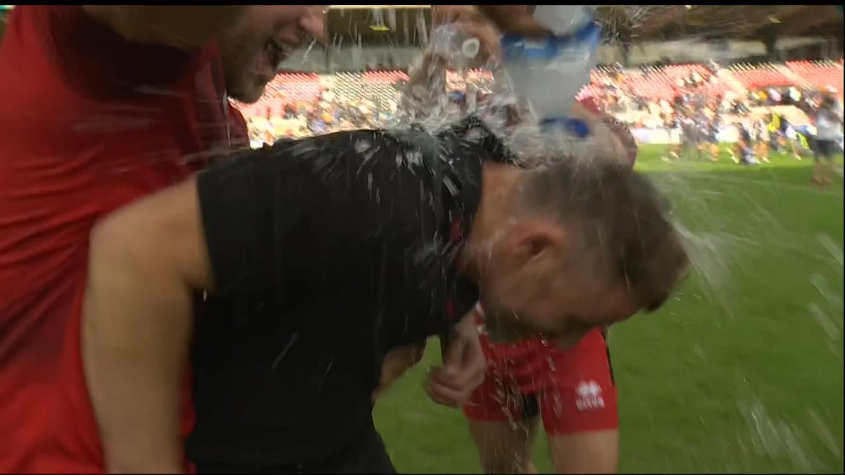 🔴 London Broncos Director of Rugby Mike Eccles speaks after earning promotion to Super League Incredible scenes as the celebrations are underway and emotions are flowing in Toulouse 👏
