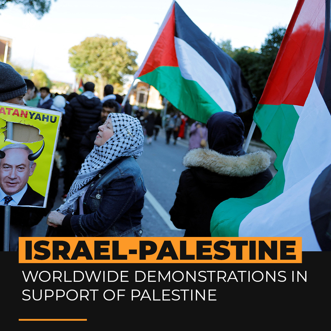 People rallied around the world in support of Palestinians this weekend, from Sydney to Santiago, as Gaza faces an unrelenting aerial bombardment by Israel ⤵️