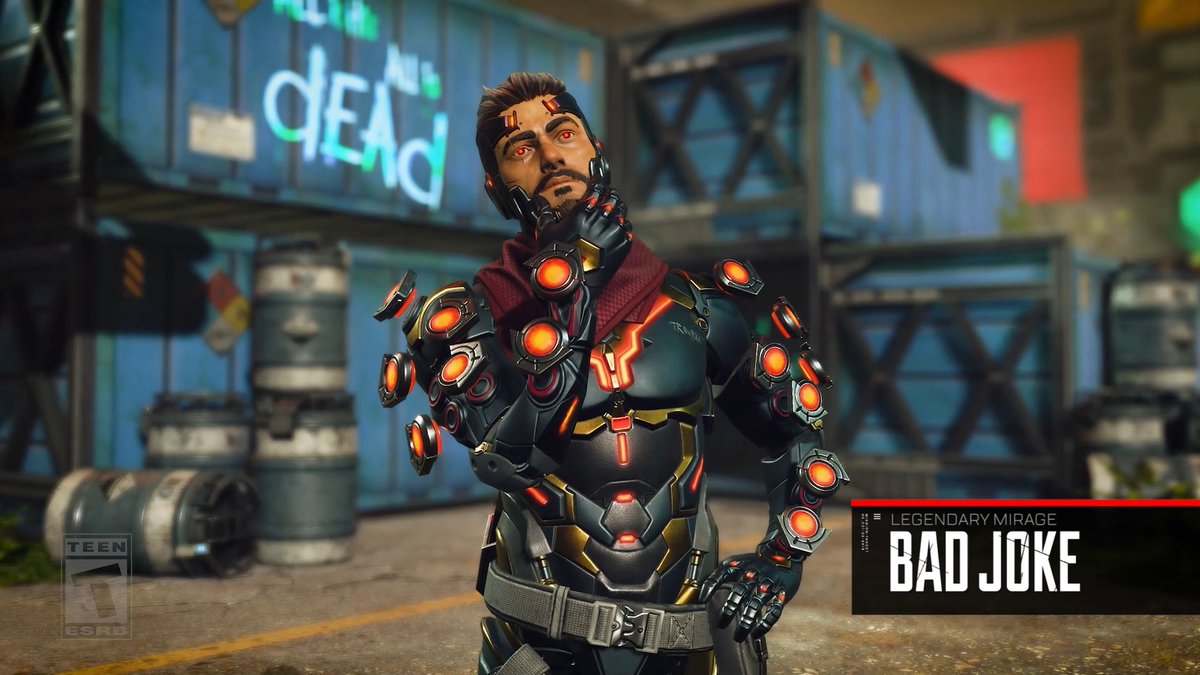 Finally, a skin to match your sense of humor 😜 Look your best with Bad Joke Mirage and the matching Punchline Devotion, available starting Oct 17 as part of the Doppelgangers Collection Event.
